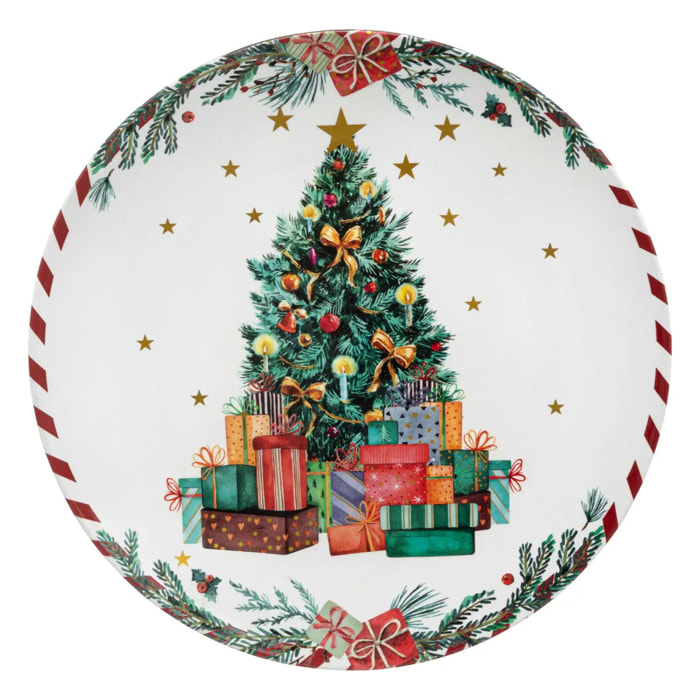 Assiette de présentation "Marché de Noël" D33cm motif sapin