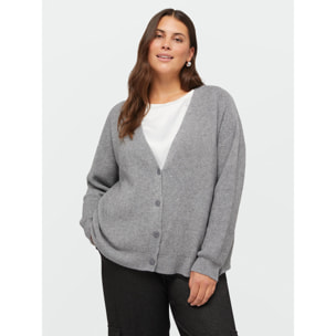 Fiorella Rubino - Cardigan scollato a V con bottoni - Grigio
