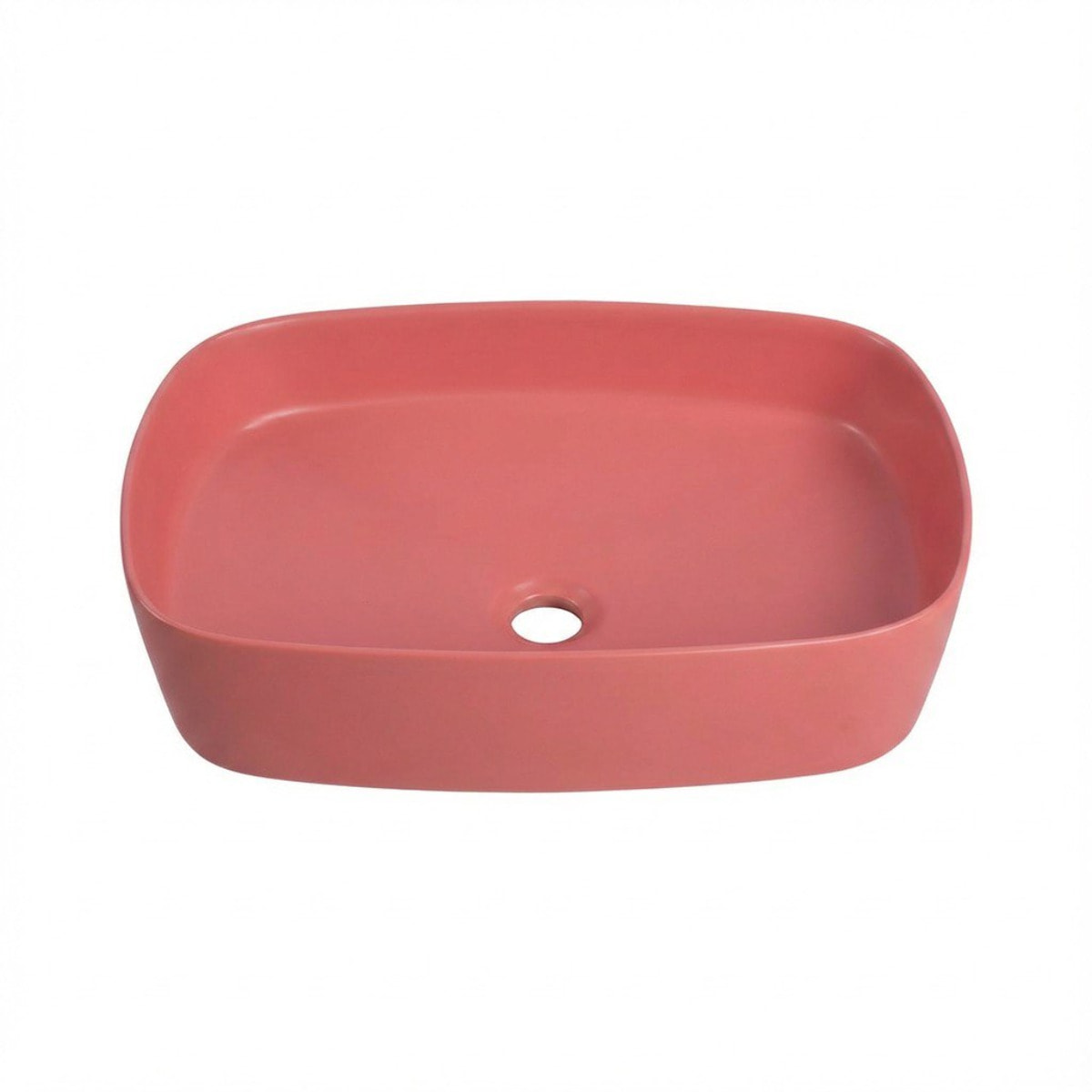 Vasque à poser rectangulaire 50 x 37,5 x 13,5 cm sans trop-plein rose mat PixL (CEPX4937PM)