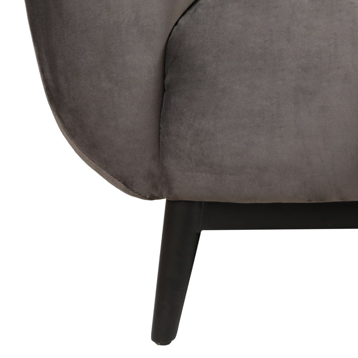 Fauteuil velours gris foncé