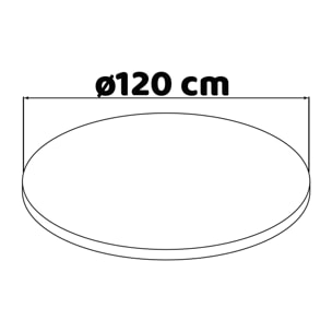 Artù - Ripiano per tavolo da pranzo rotondo Ø 120 cm in legno laminato, colore legno scuro