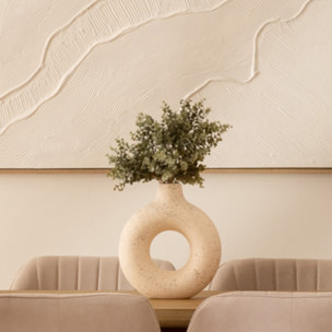 Vase céramique Florie blanc & noir H25cm