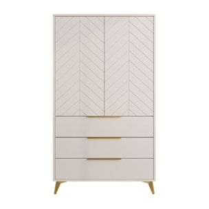 Boccioni - buffet haut - beige - 3 tiroirs et 2 portes - 104x180 cm - Beige