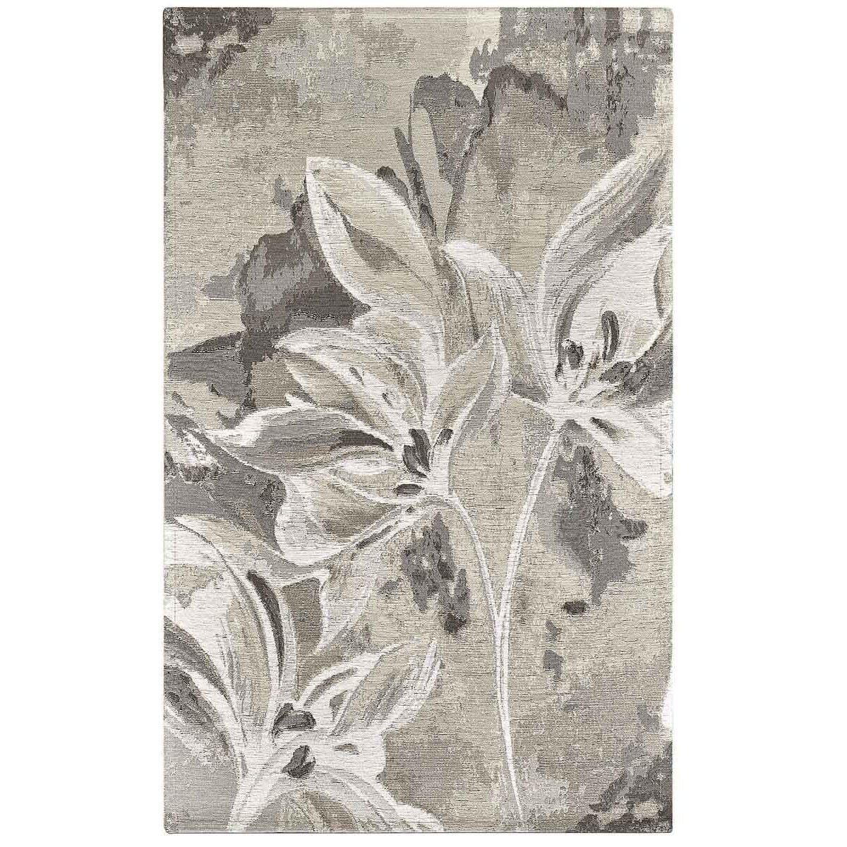 Tappeto Arredo Disegno Floreale Tortora