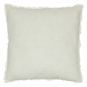 Coussin nid d'abeille "Widdy" 45x45cm blanc ivoire