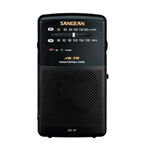 SANGEAN SR-35 NEGRO RADIO DE BOLSILLO FM/AM ALTAVOZ INTEGRADO Y AURICULARES