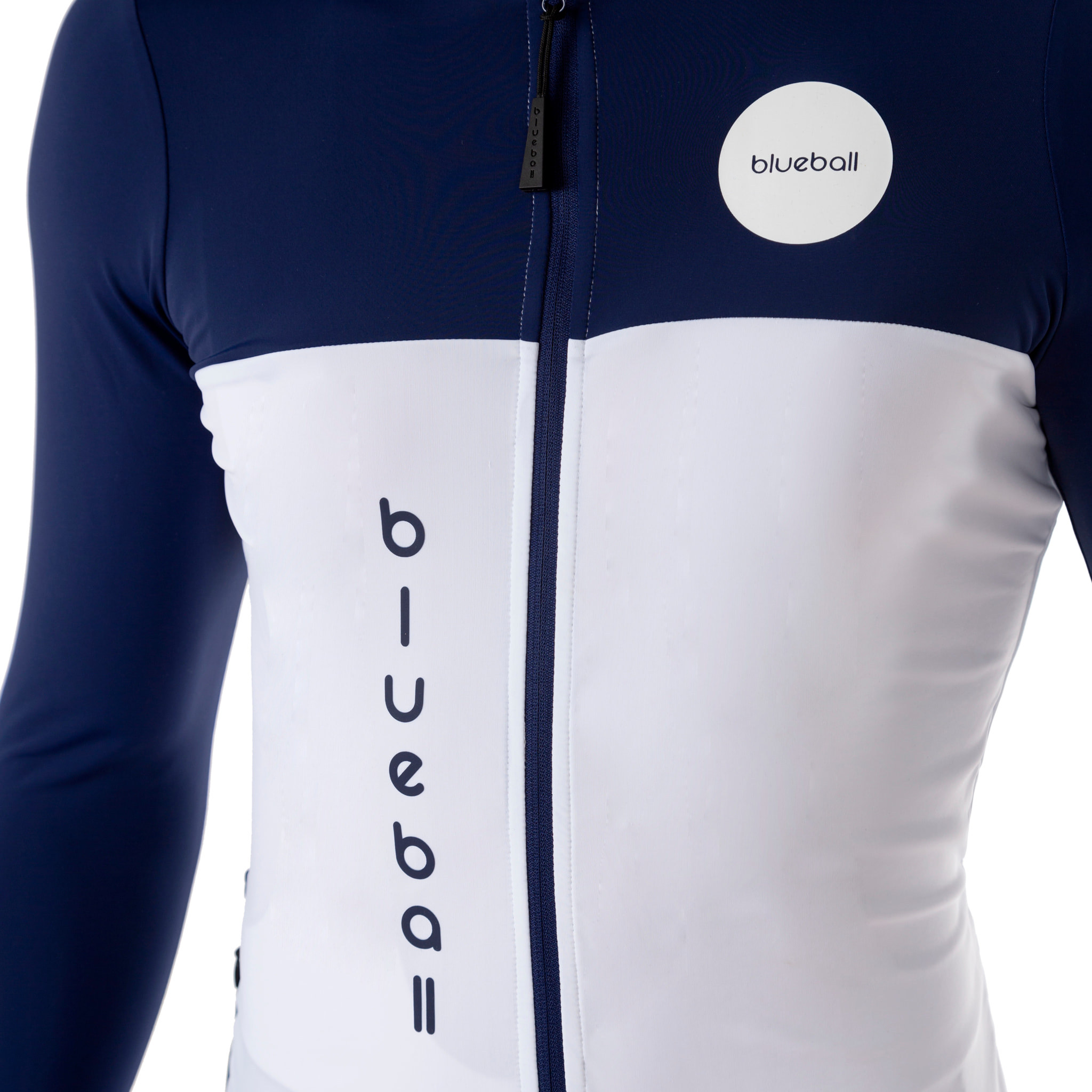 Camiseta ciclismo hombre manga larga color azul/blanco