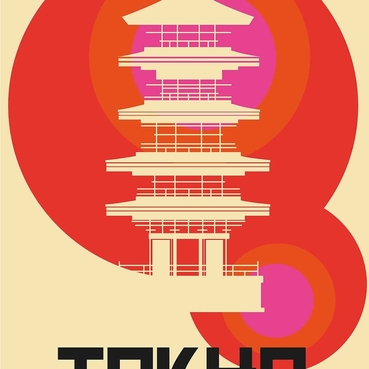 Affiche tokyo temple asakusa Affiche sous cadre bois