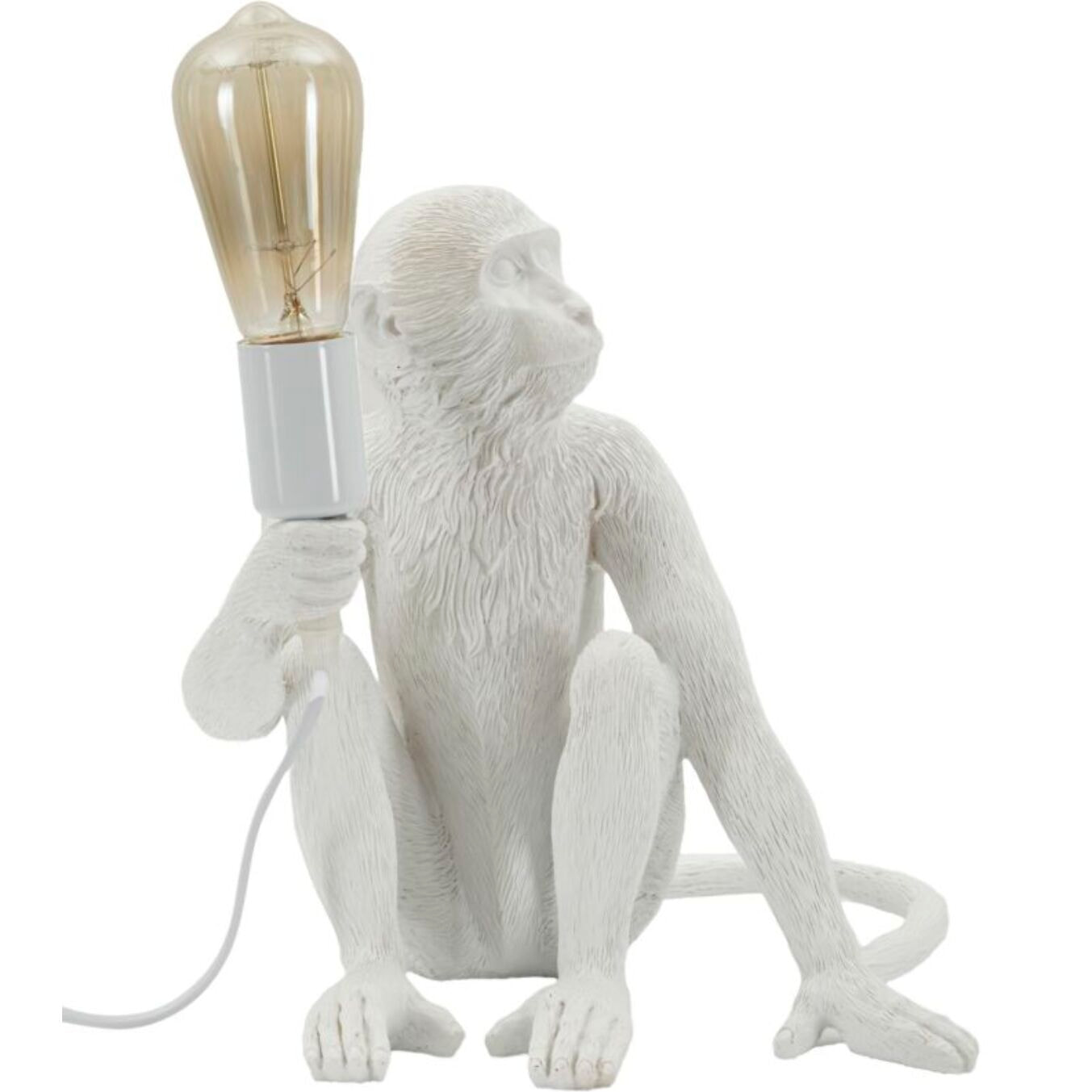 LAMPADA DA TAVOLO MONKEY SEDUTA BIANCA CM 33X33X32