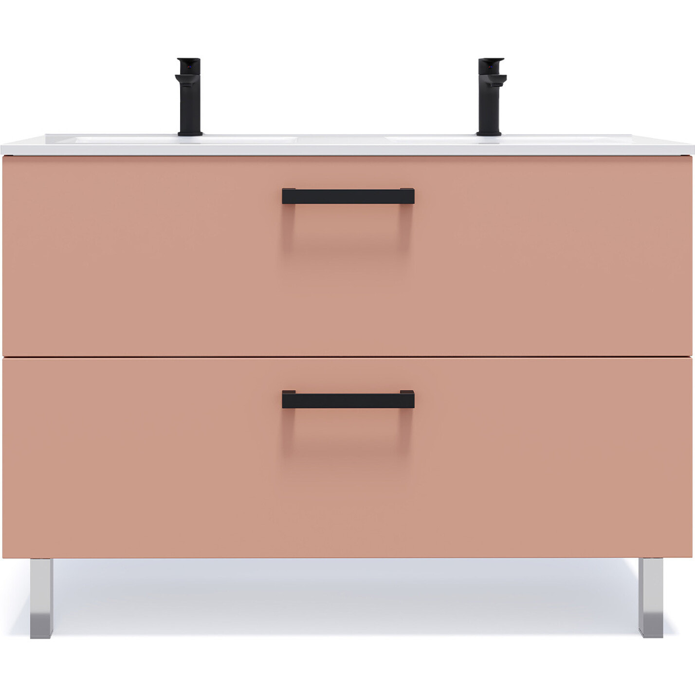 Meuble salle de bain double vasque 2 tiroirs - CHELSEA