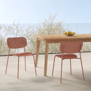 Lot de 2 chaises de jardin empilables en plastique terracotta  - Géa