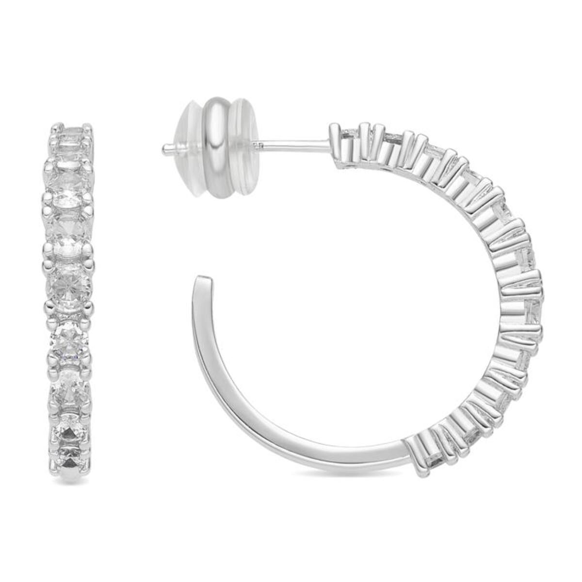 Pendientes acabado plata y Circonita Brillante