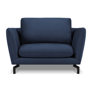 Fauteuil xl "Podium" en velours bleu roi