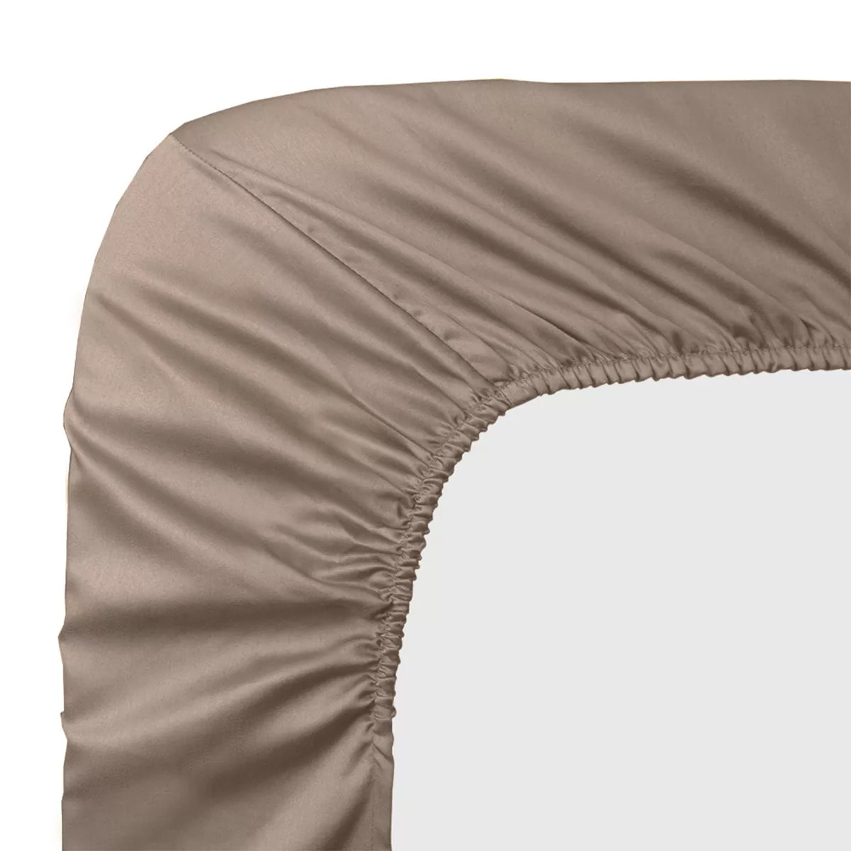 Drap housse b30 satin de coton uni rose Ava uni rose fume