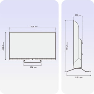 TV LED ESSENTIELB 32LED600 (2026) 32" (80 cm) - Barre de son intégrée, Smart TV