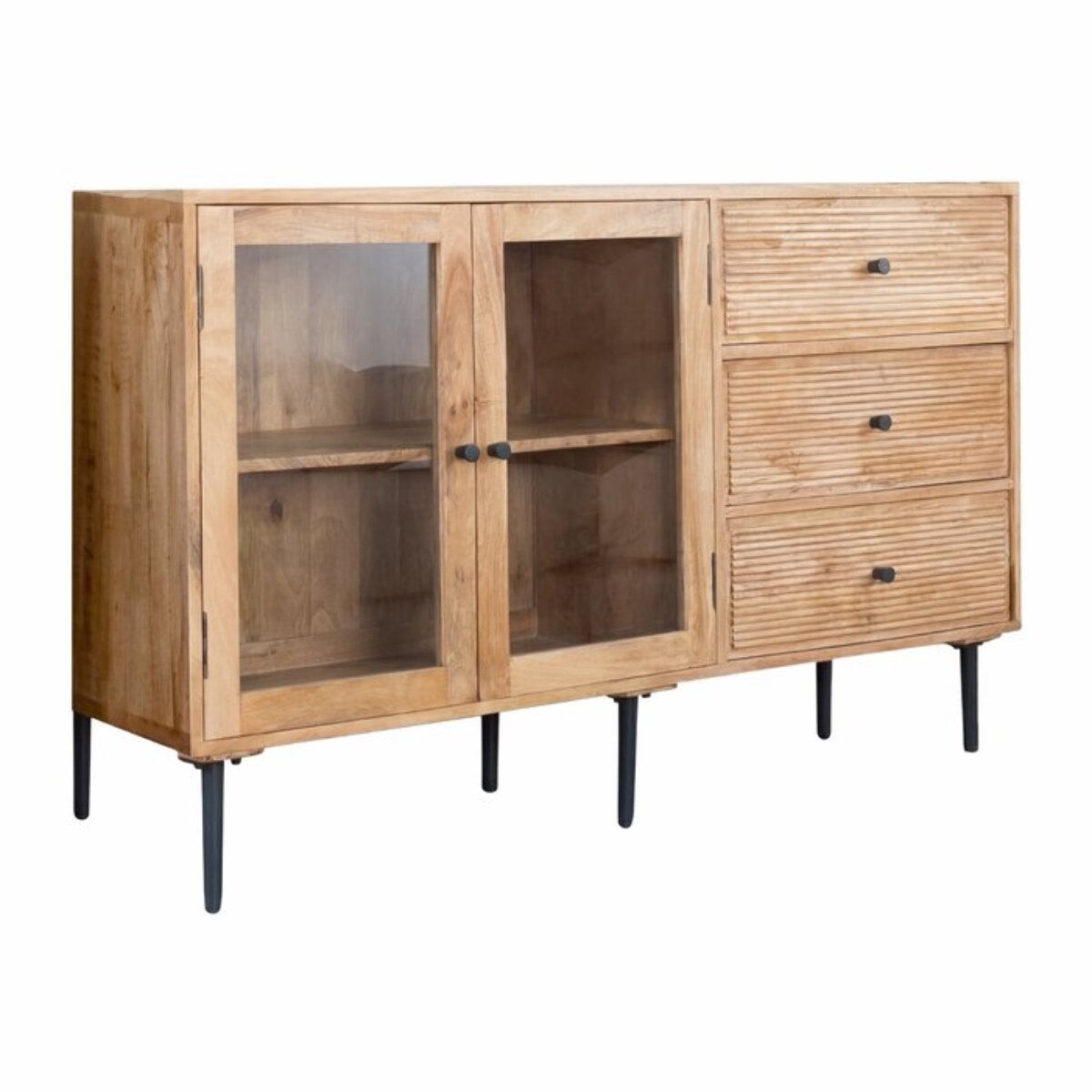Buffet Boreal -bois massif de manguier-couleur bahamas naturelles 150 x 85 x 40 cm