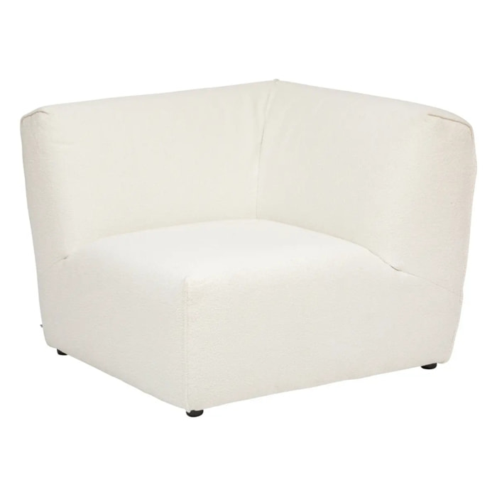 Module d'angle "Kiona" en bouclette 99x99cm blanc