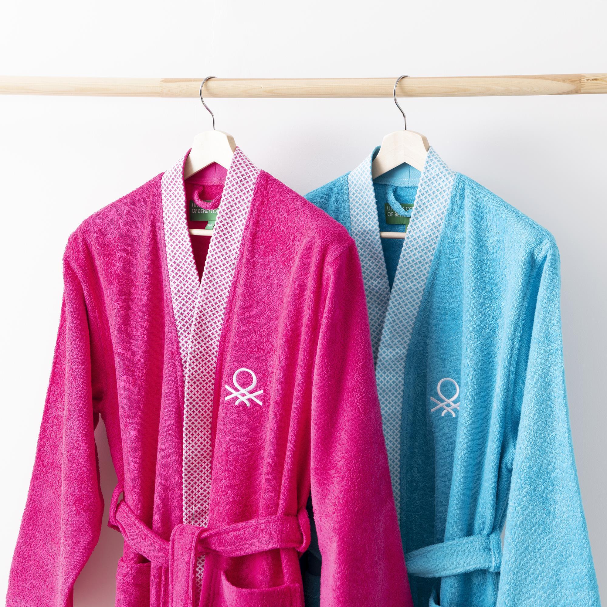 Albornoz 380gsm 100%algodón con ribete jacquard morado summer benetton