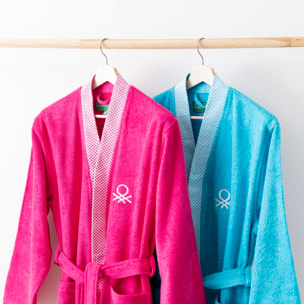 Albornoz 380gsm 100%algodón con ribete jacquard morado summer benetton