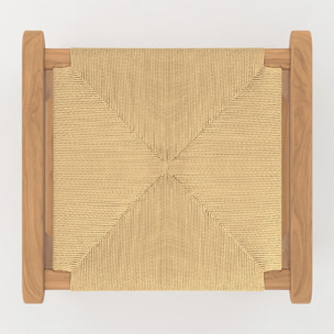 Tabouret pour ilot central 68 cm en teck et rotin - Kuna