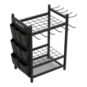 Kraken - Rastrelliera Portautensili 44x75x32 cm Carrello porta attrezzi da giardino in Metallo Nero