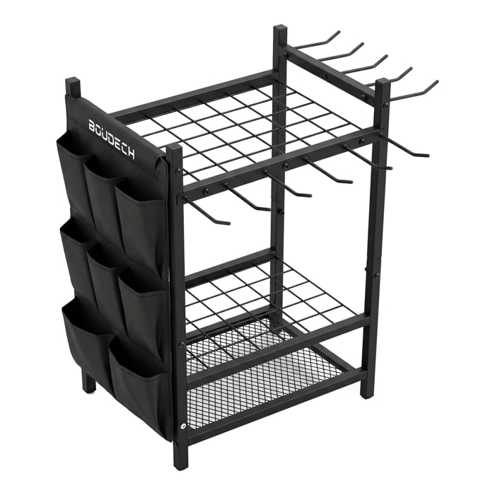 Kraken - Rastrelliera Portautensili 44x75x32 cm Carrello porta attrezzi da giardino in Metallo Nero