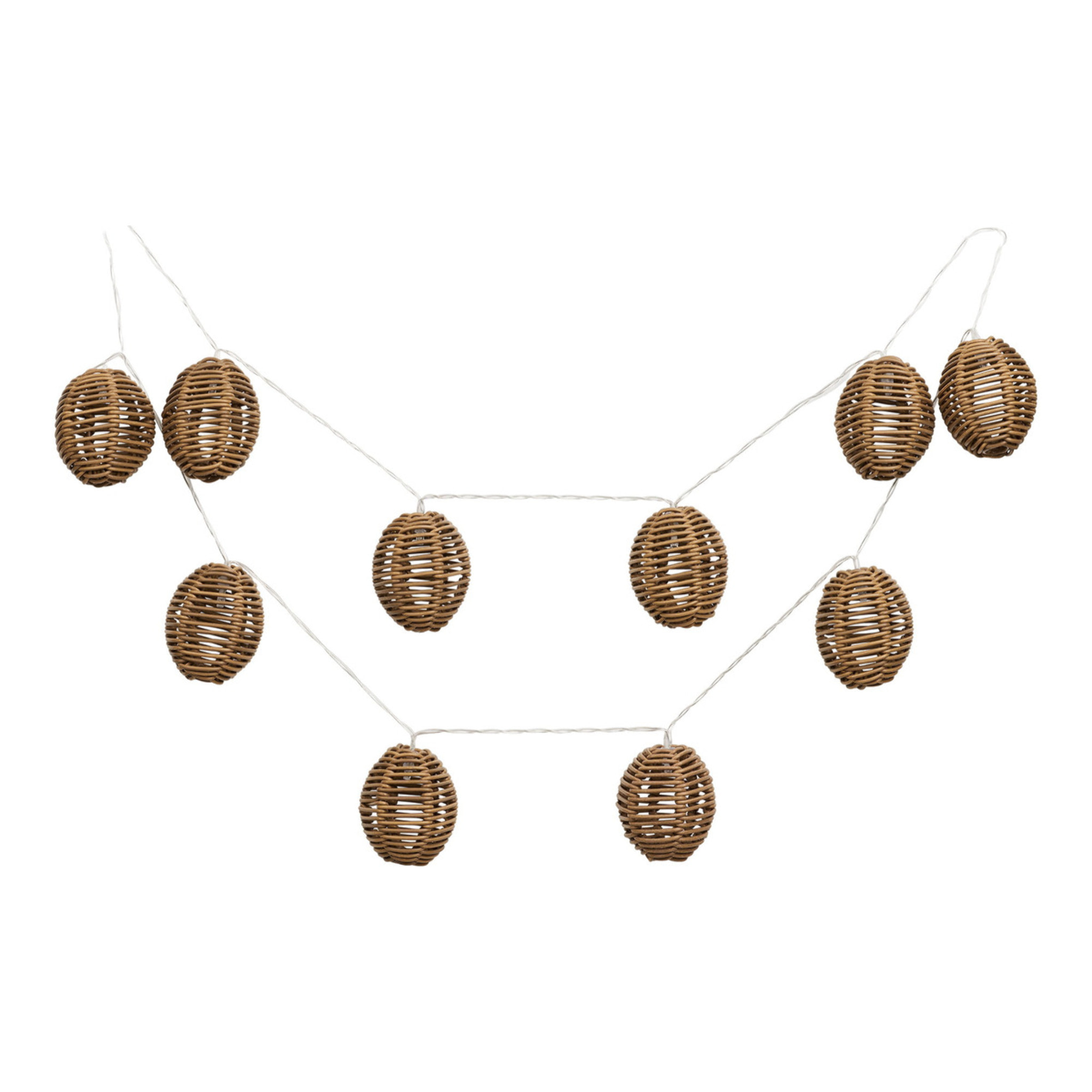Filo luminoso LED Carlisle in polyrattan e metallo natural/nero — 180 cm