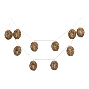 Filo luminoso LED Carlisle in polyrattan e metallo natural/nero — 180 cm