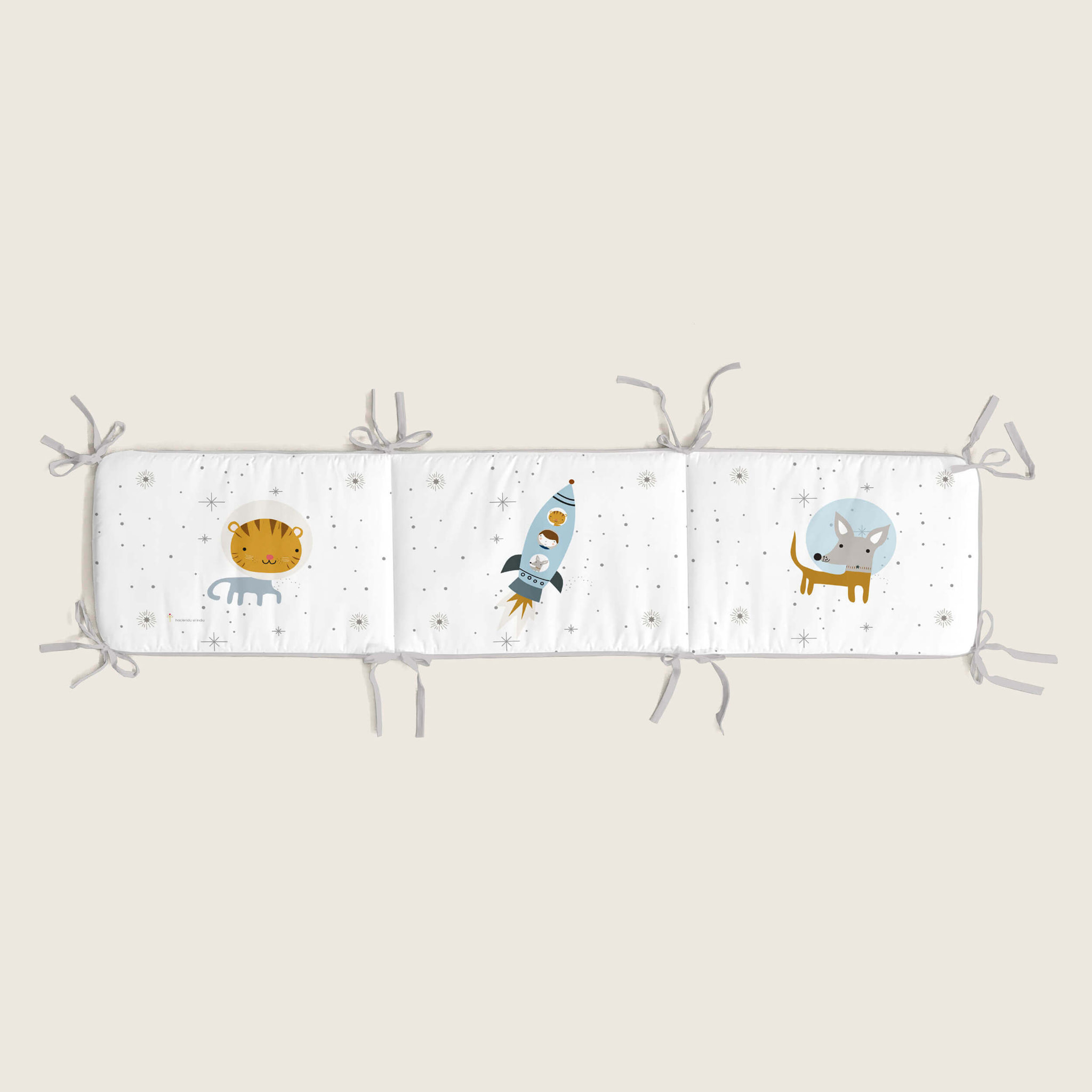 Protector de cuna - Algodón - Con Cintas - Viaje Espacial
