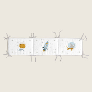 Protector de cuna - Algodón - Con Cintas - Viaje Espacial