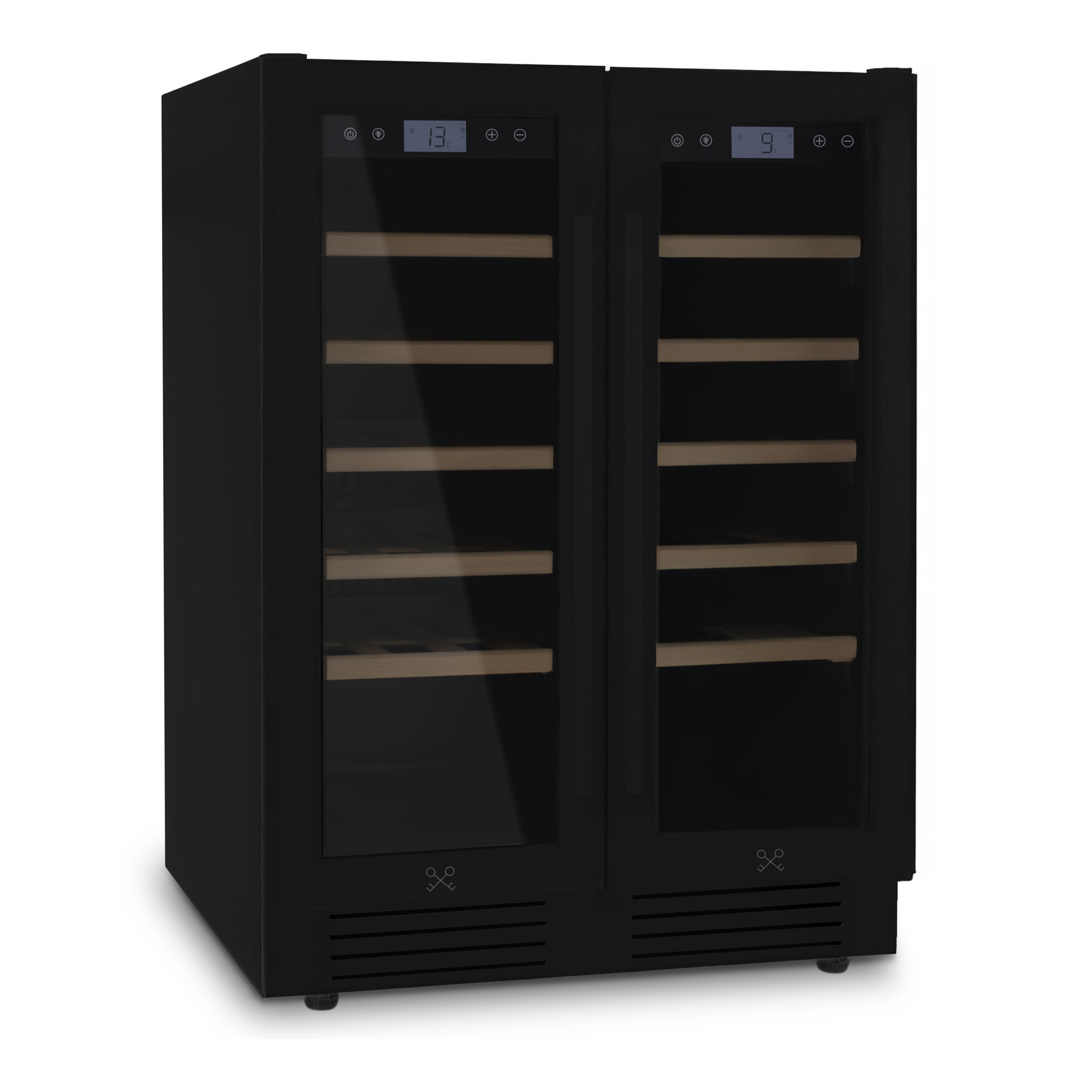 LES PETITS CHAMPS Vinoteca empotrada de 42 botellas CAVCEDB42 de doble zona (5-20°C, 10 estantes de madera)