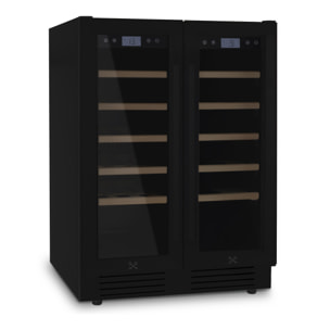 LES PETITS CHAMPS Vinoteca empotrada de 42 botellas CAVCEDB42 de doble zona (5-20°C, 10 estantes de madera)