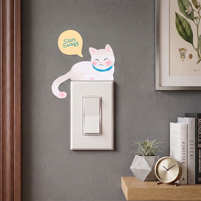 Stickers Muraux décoration adhésifs Prises Chien et Chats