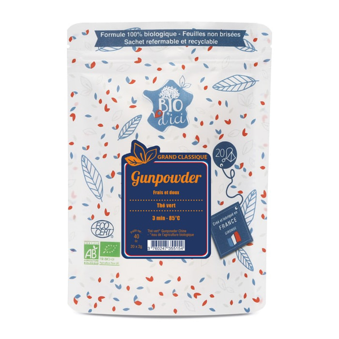 Thé vert Bio Gunpowder - Infusettes 20x2g