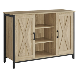 Mobile Credenza Industiale Sonoma con Ante e Vani a Giorno