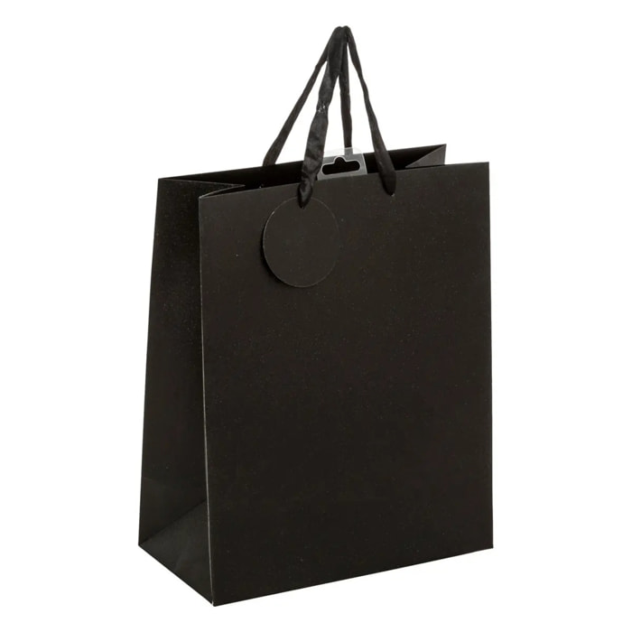 Sac cadeau paillettes taille moyenne noir