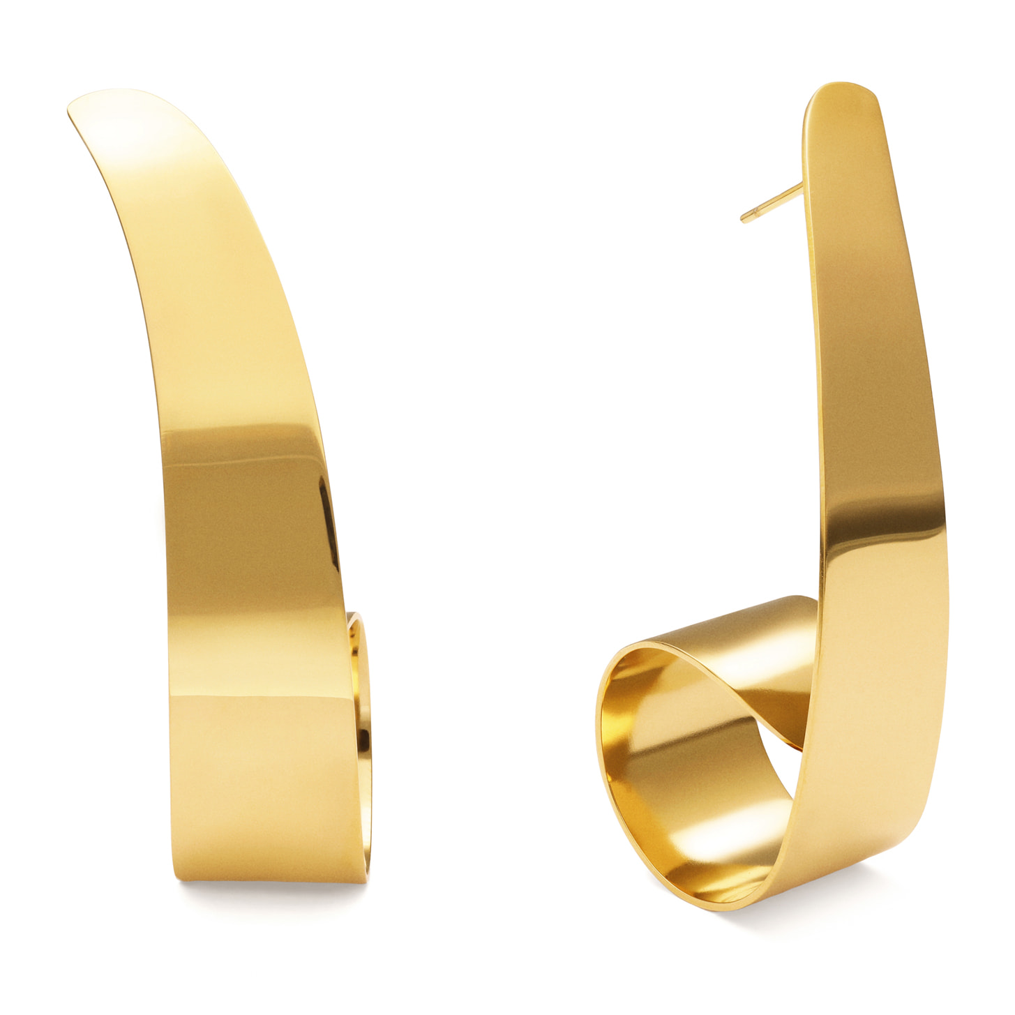 Pendientes Long Caracola Acero Baño Oro