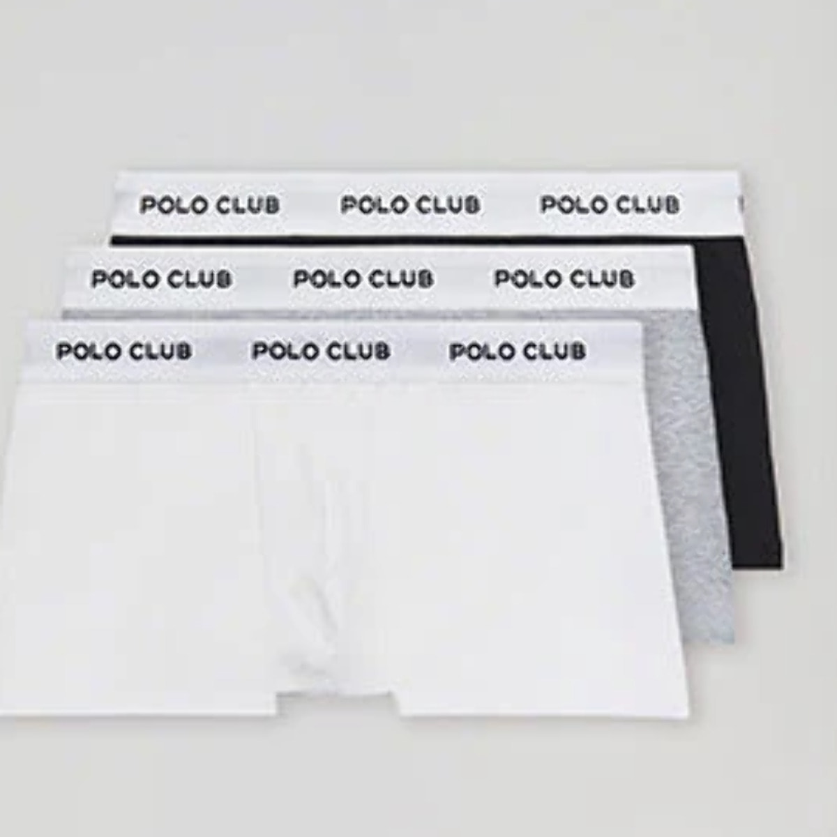 Pack de tres boxers negro,gris y blanco con logotipo Polo Club