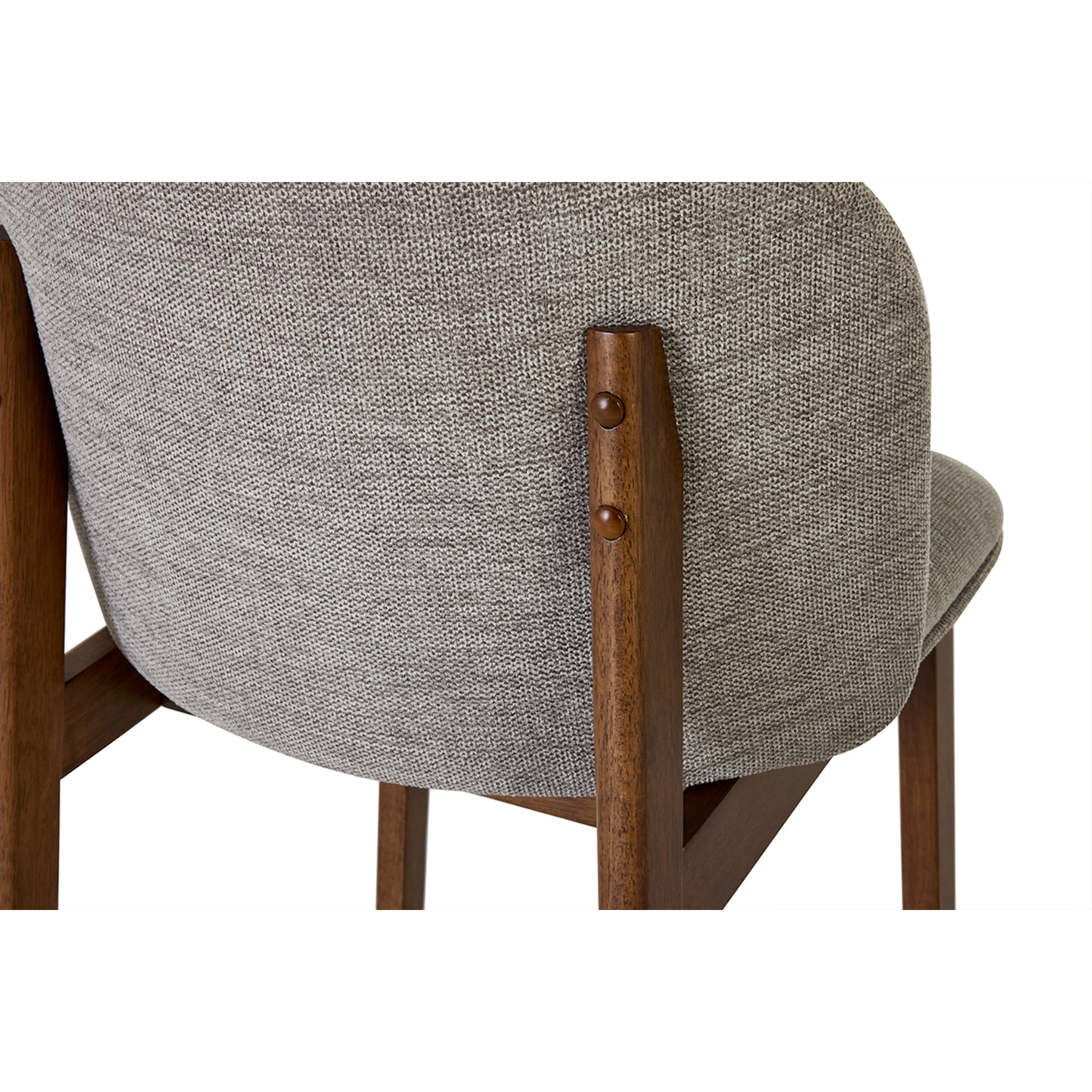 Tabourets de bar en tissu effet velours texturé gris et bois foncé H69 cm (lot de 2) TIEGA