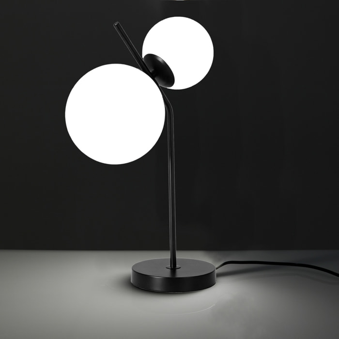 Lampe à poser Tomasucci HENGET, en verre et métal, blanc
