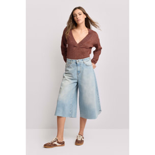 Kocca - Pantaloni in denim con fondo sagomato Donna, Tinta unita