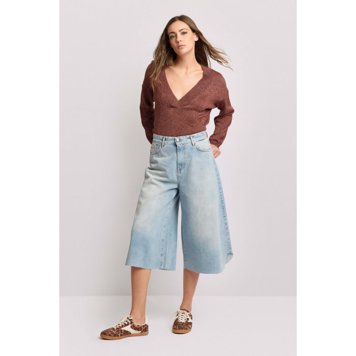 Kocca - Pantaloni in denim con fondo sagomato Donna, Tinta unita