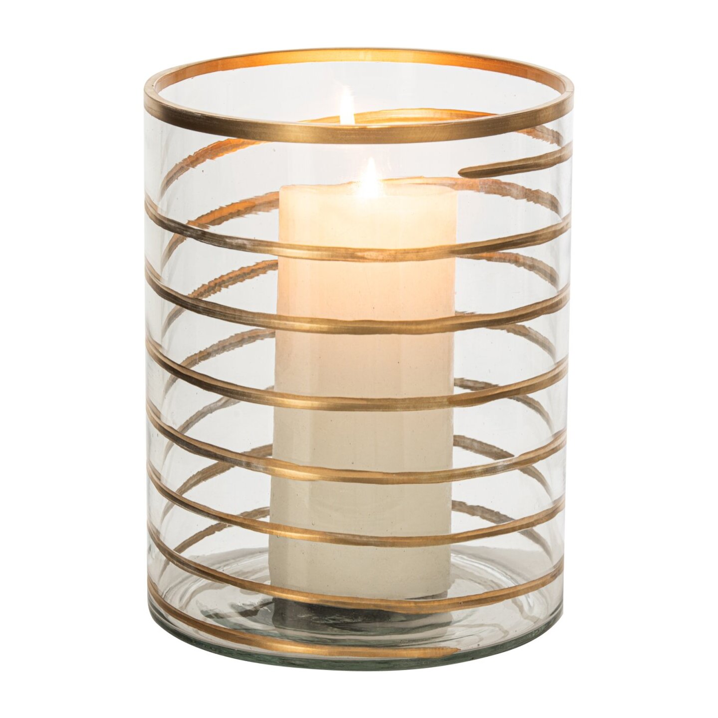 J-Line Chandelier - verre doré/transparent - large