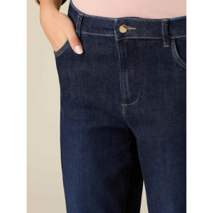 Oltre - Jeans boyslim con dobladillo - Azul