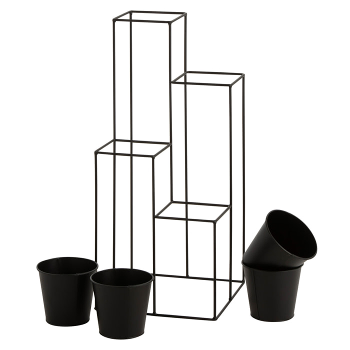 J-Line étagere suspendue cache-pot 4 Parties - métal -noir - small - Ø 31.00 cm