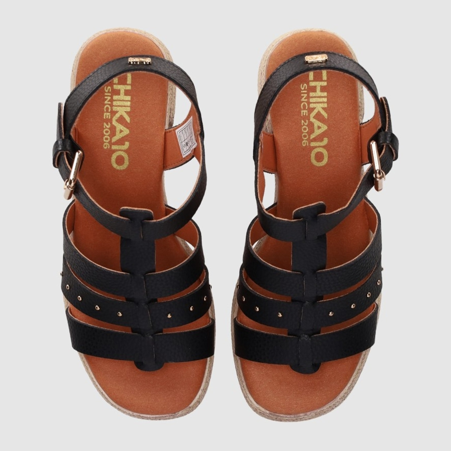 Sandalias de Piel - Negro - Tacón: 7 cm