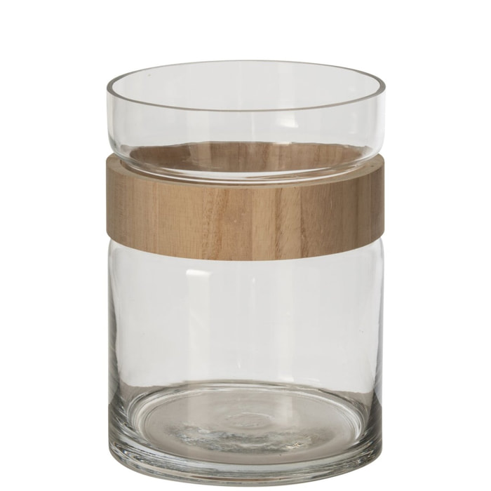 J-Line vase cylindre - verre - naturel/transparent - small