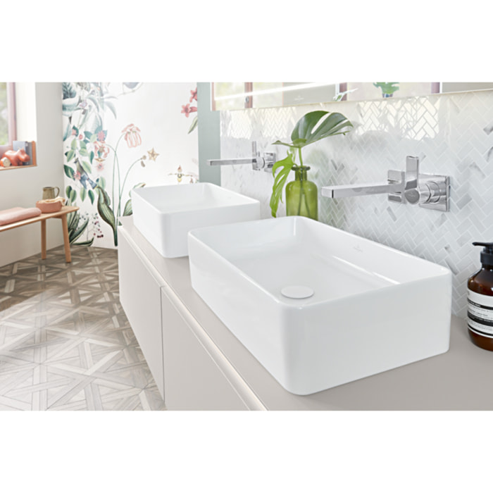 Lot de deux vasques à poser rectangles Collaro Blanc CeramicPlus