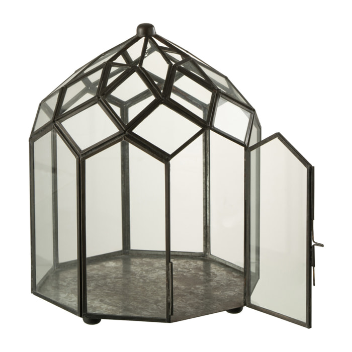 J-Line terrarium - verre/métal - noir - small