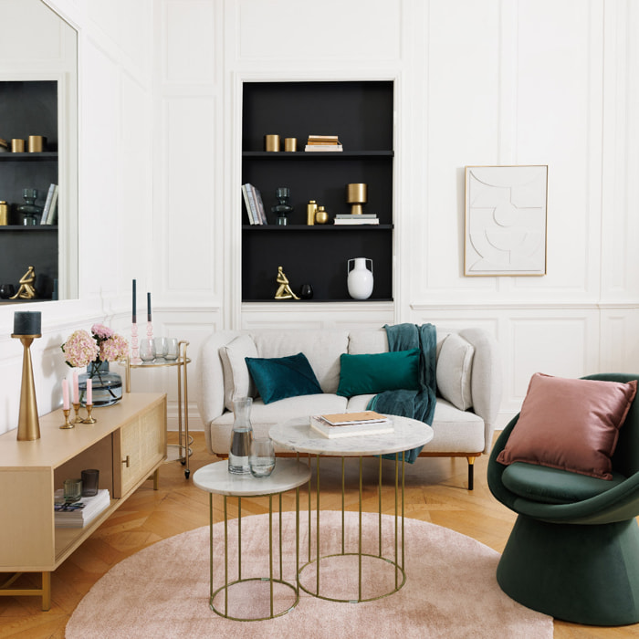 Meuble TV "Rayo" bouleau et acajou 50x140cm